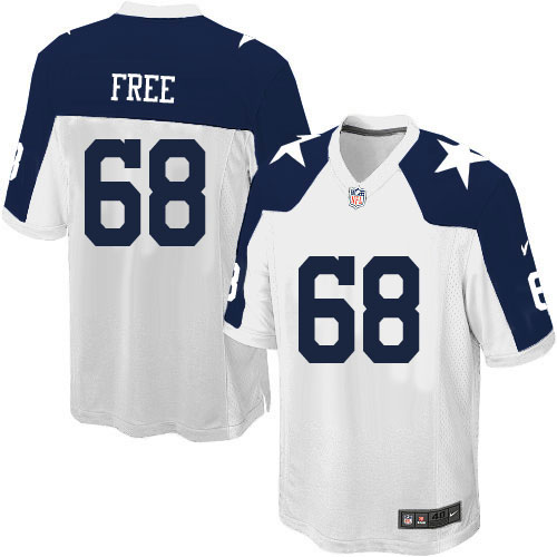 Men's Game Doug Free Nike Jersey White Alternate - #68 Throwback NFL Dallas Cowboys
